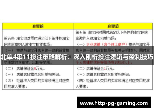 北单4串11投注策略解析：深入剖析投注逻辑与盈利技巧