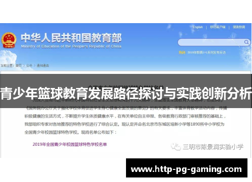 青少年篮球教育发展路径探讨与实践创新分析